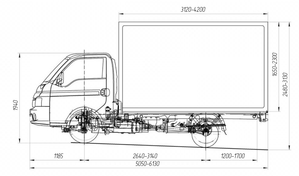 Hyundai porter чертеж